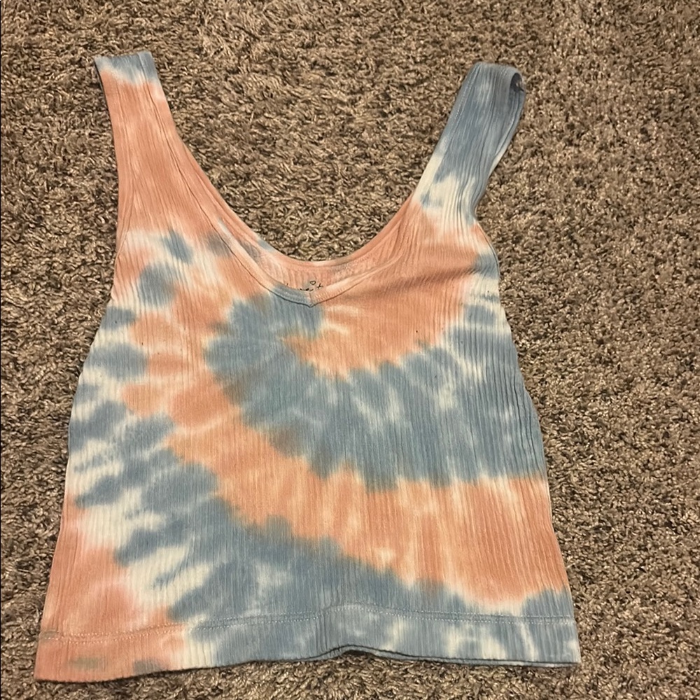 Target Pink and Gray Ribbed Crop Tank Top